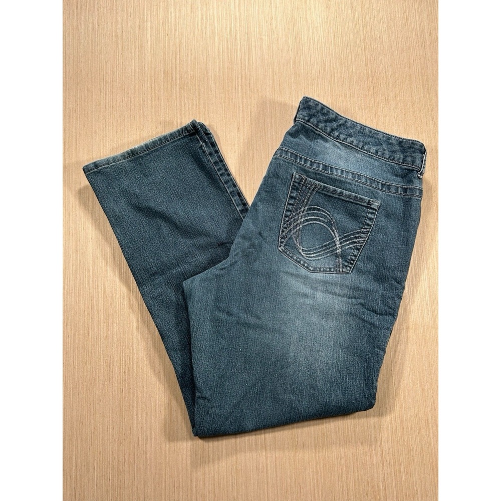 American Star Jeans Womens 20W‎ Straight Leg Dark Wash Y2K Stretch Denim